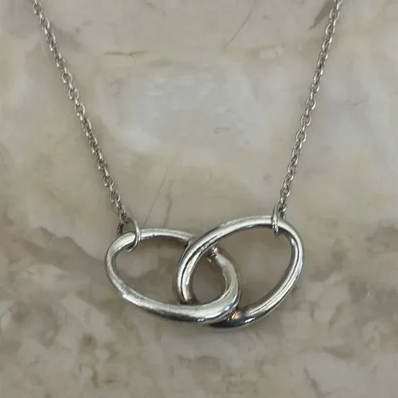 Tiffany & Co. Elsa Peretti Double Loop Necklace Sterling Silver - Picture 2 of 9